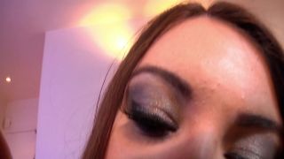 Bosomy light haired tranny sucks team and tasty cock of her kinky man